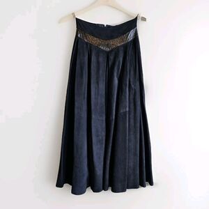 Black Suede Gypsy Bettina Elegant Black Maxi Skirt